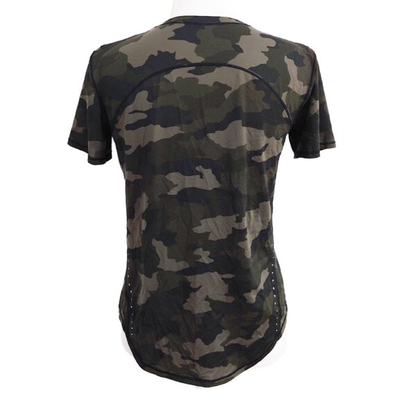 Lululemon High Neck Running and Training T-Shirt Heritage 365 Camo Medium Olive - Picture 6 of 10